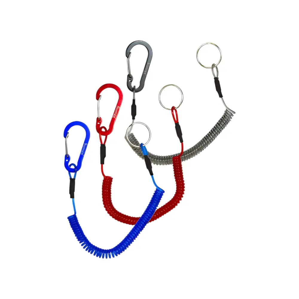 Salva Equipo SU-2212 Sumax con cable de acero y clip metálico disponible en rojo, azul y negro