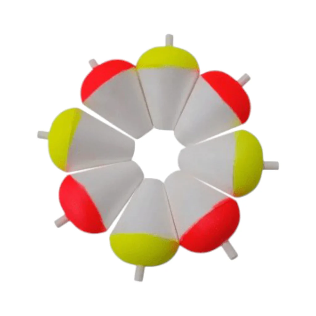 Boyas de pesca de poliestireno en colores fluorescentes