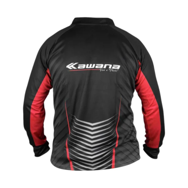 Remera de Pesca Kawana UV Negra con Detalles Rojos - Imagen 3