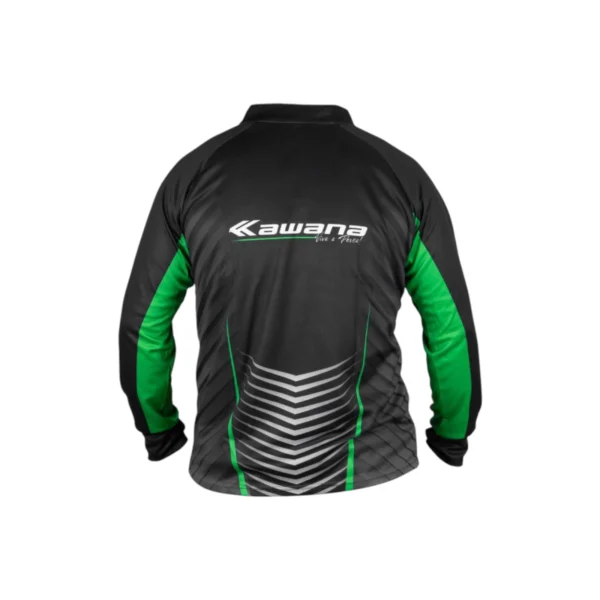 Remera de Pesca Kawana UV Negra con Detalles Verdes - Imagen 3