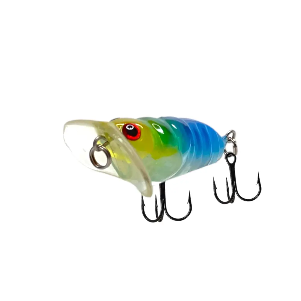 Señuelo Ottoni PF1801-6150 tipo popper y crankbait, cuerpo multicolor con pala translúcida y boca cóncava, ideal para pesca de depredadores
