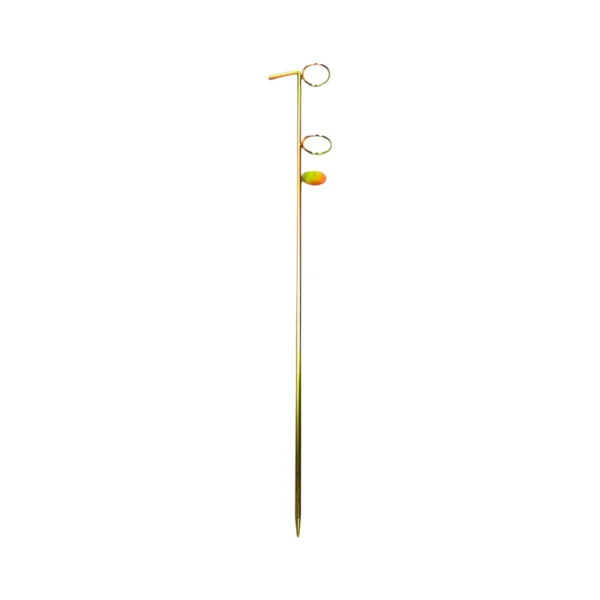 Soporte de Vara Ottoni BX09 metálico de 90 cm con punta afilada, tres anillos y flotador pequeño para pesca de orilla