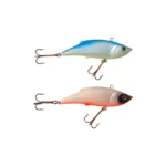 Señuelo Ottoni PF2442 de 8 cm con colores realistas azul y naranja, ojos 3D y anzuelos triples para pesca de depredadores