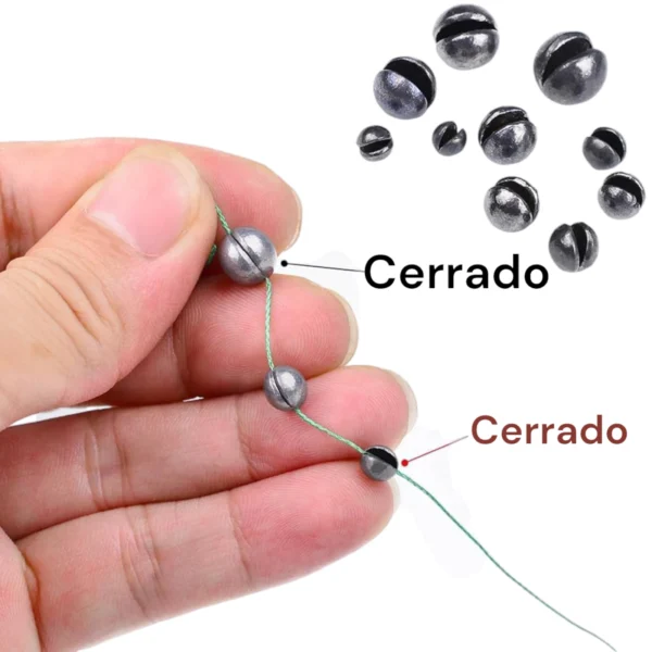 Plomada de Clip Ottoni HYS-004 – Tungsteno 80g (Split Shot) - Imagen 3