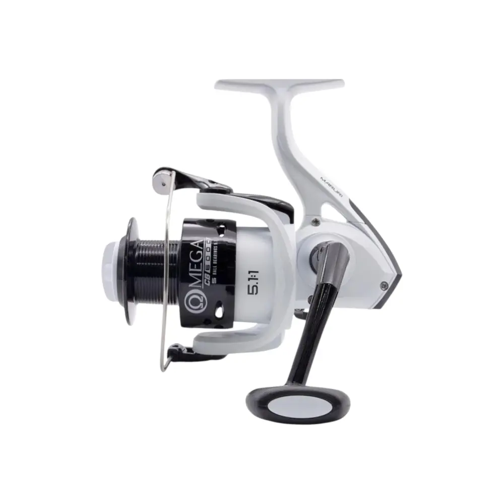 Reel Omega Blanco Maruri con 5 rulemanes – vista lateral