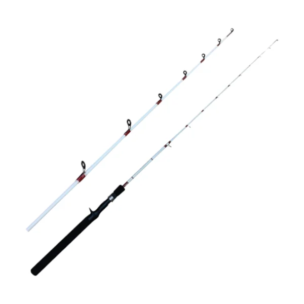 Vara Top Fishing Micro PE Pear para carrete rotativo, hecha en fibra de vidrio con mango EVA y guías de óxido de aluminio