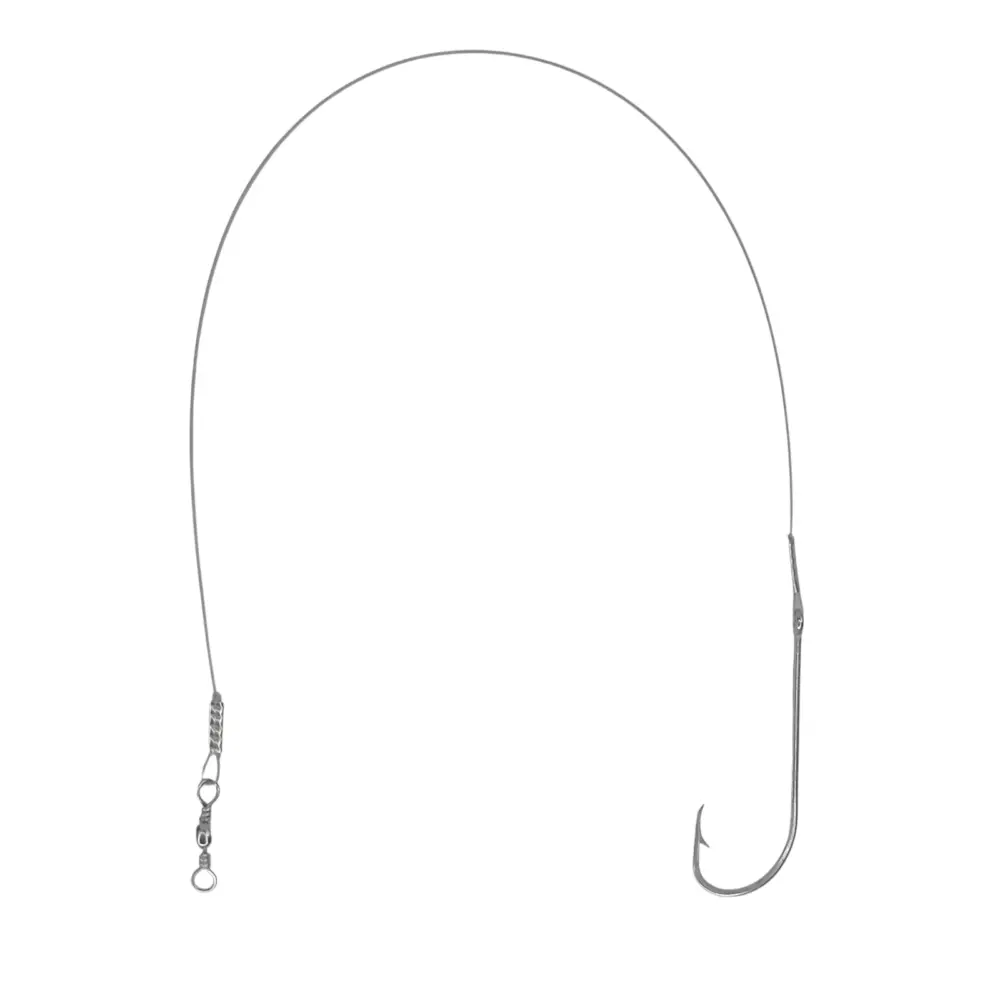 Pack 5 anzuelos 6/0 con leader y girador