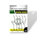 Anzuelos Worm Hook Ottoni Black Nickel x10 en varios tamaños