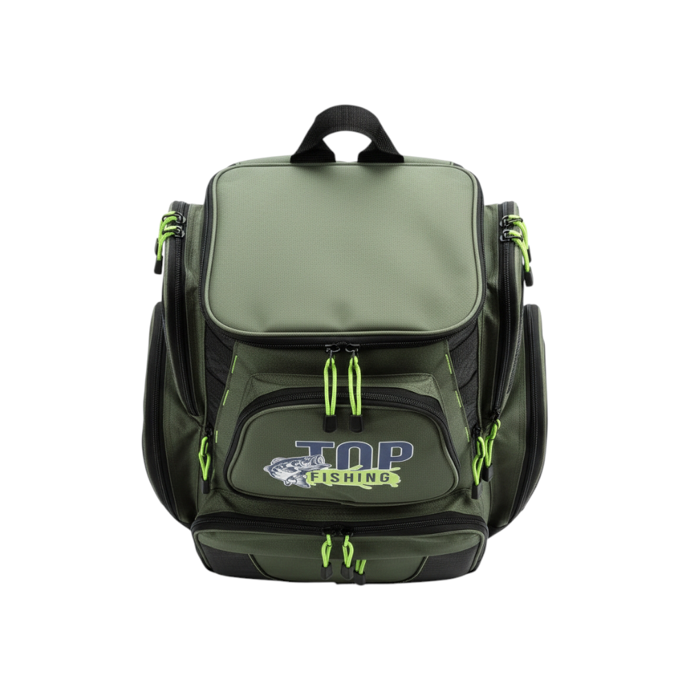 Mochila para pesca top fishing modelo hs-5042 verde - Imagen 3
