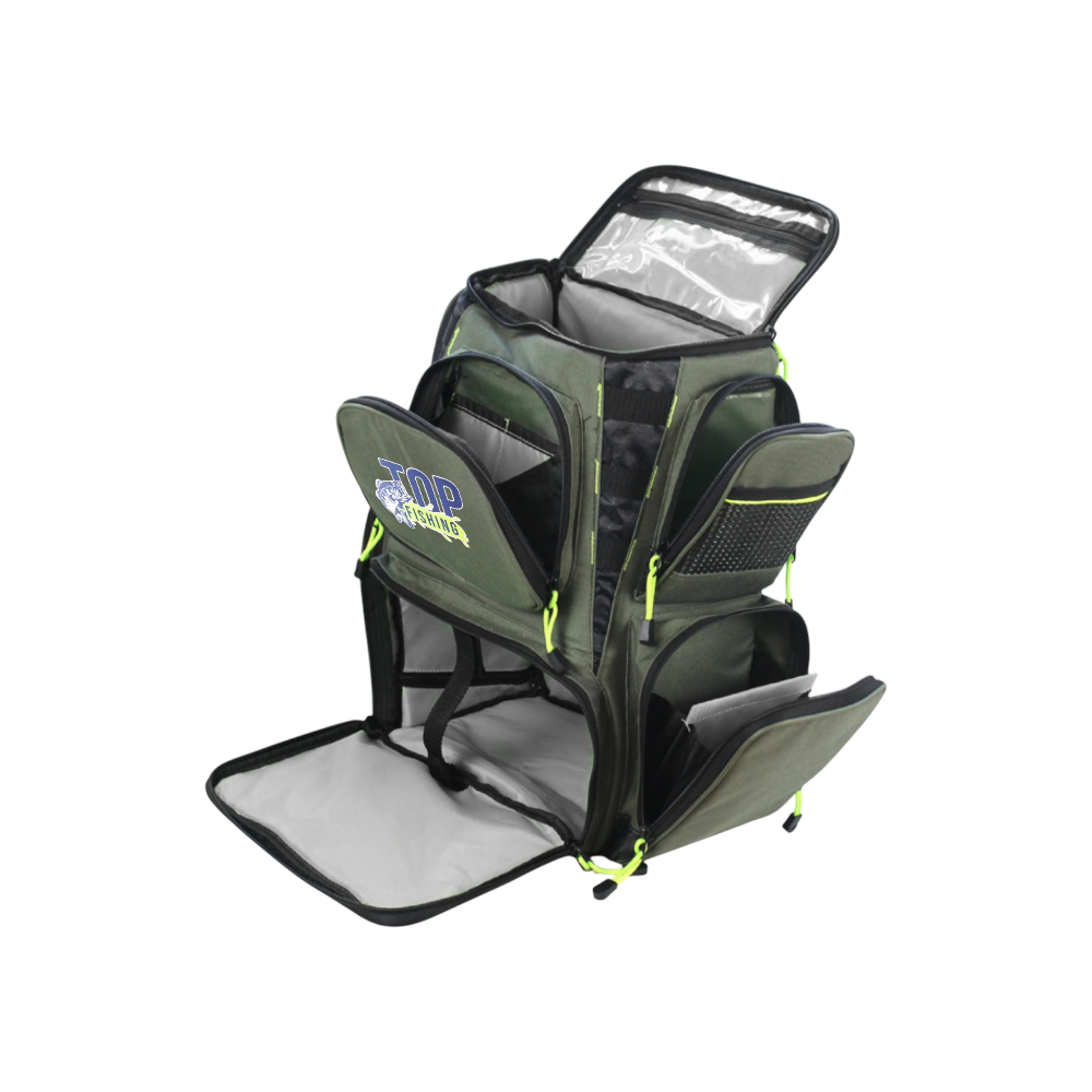 Mochila para pesca top fishing modelo hs-5042 verde - Imagen 5