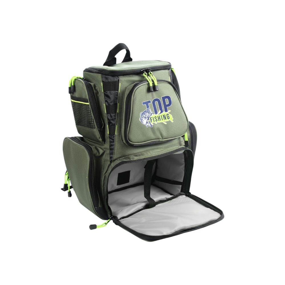 Mochila para pesca top fishing modelo hs-5042 verde - Imagen 6