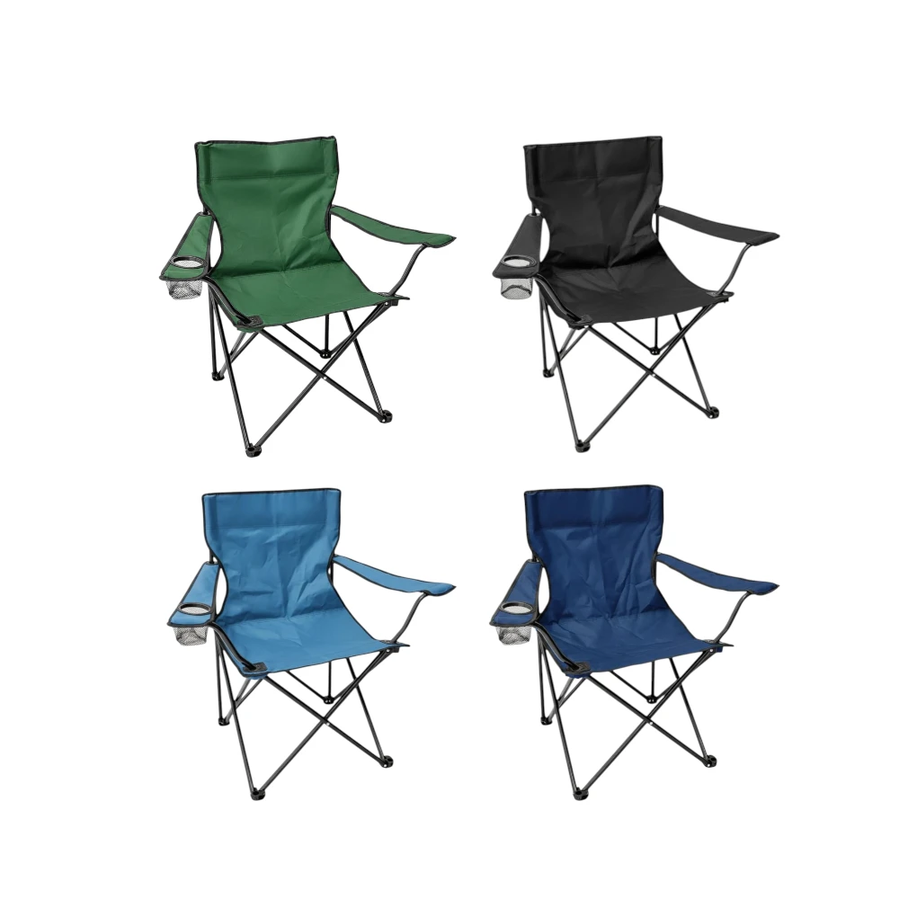 Silla de camping TK-A8 plegable con posavasos y estructura de acero para actividades outdoor