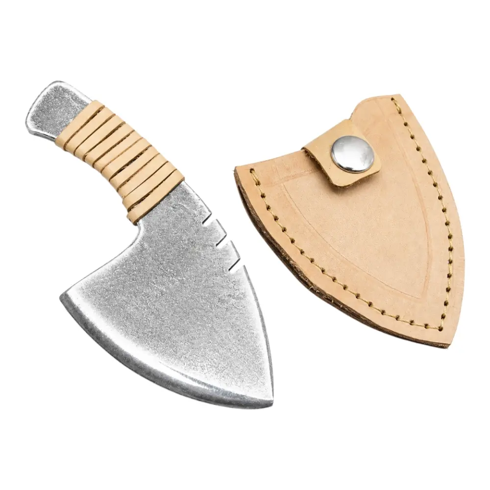 cuchillo artesanal modelo pacu con vaina de cuero 5 cm